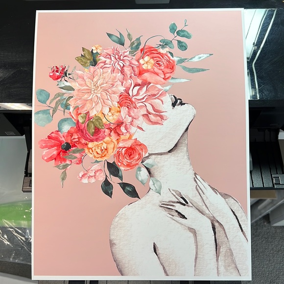 Watercolor Floral Woman Portrait Wall Art Illustration Print Poster Unframed - Picture 17 of 17